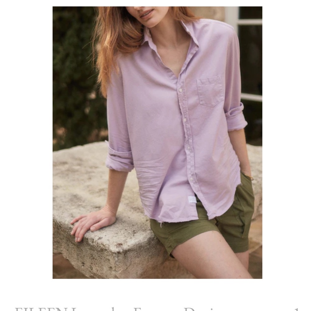 Frank & Eileen Eileen shirt, famous denim in lavender